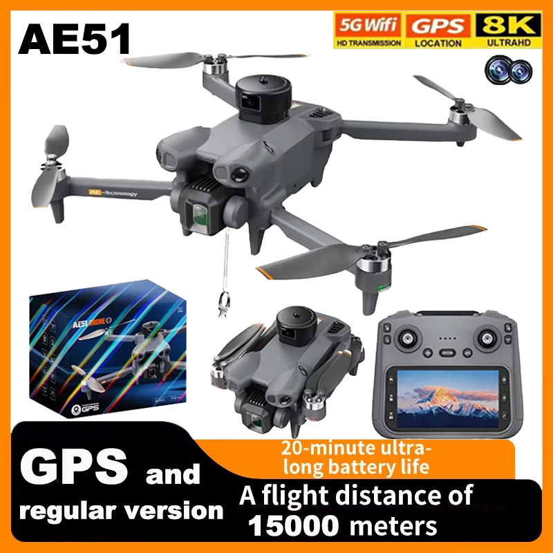 Drone Avion Rc - Drone GPS AE51 com Evitação de