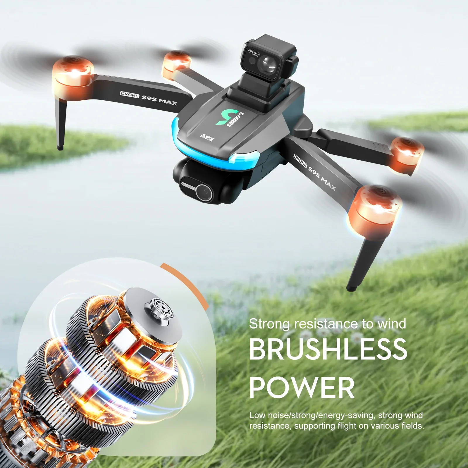 Novo s9s max mini drone 4k 2 e - Drone Rc Plegable avaliação e preço