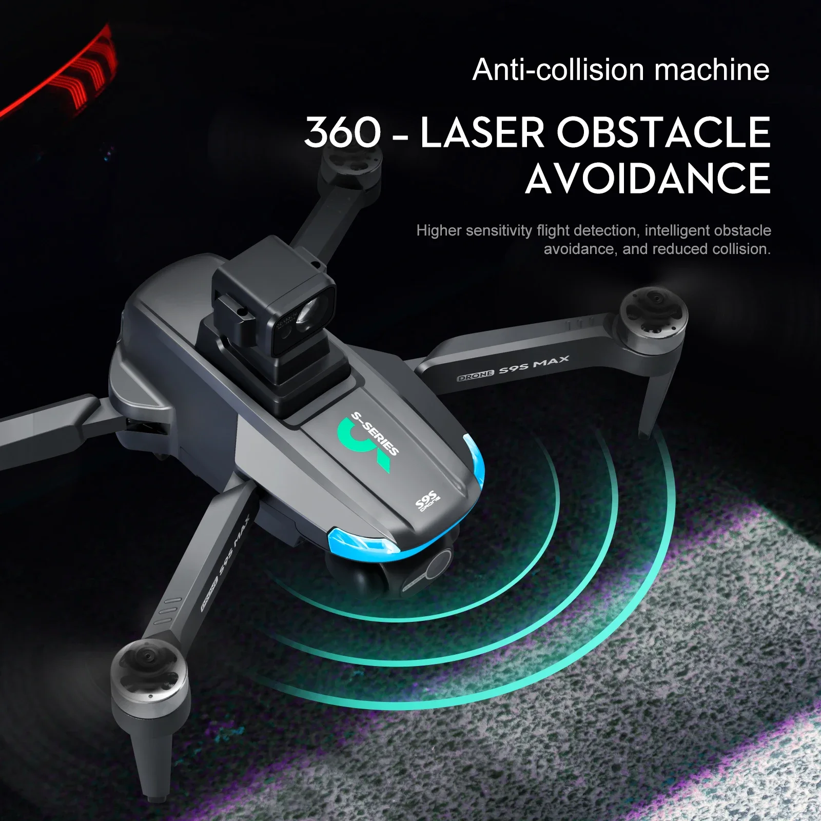 Novo s9s max mini drone 4k 2 e - Drone Rc Plegable avaliação e preço