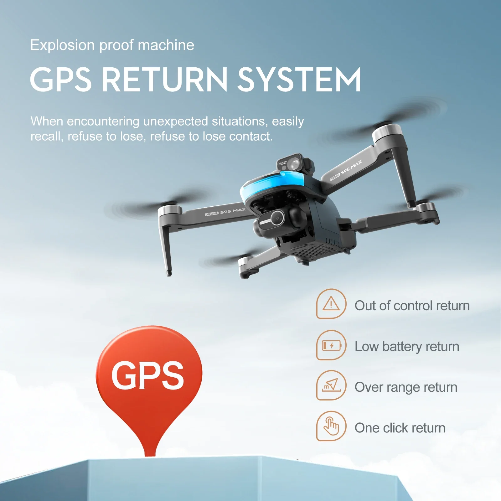Novo s9s max mini drone 4k 2 e - Drone Rc Plegable avaliação e preço