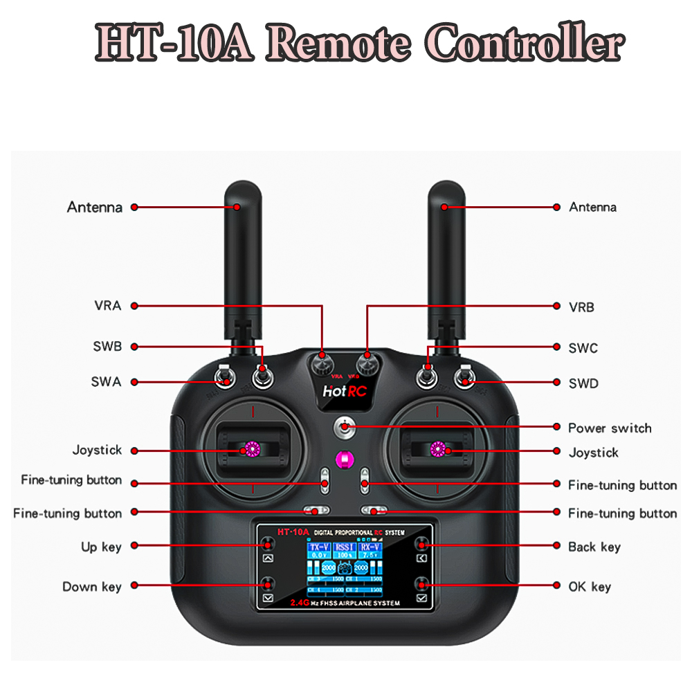 Transmissor Hotrc HT-10A 2.4G  - Drone And Car avaliação e preço