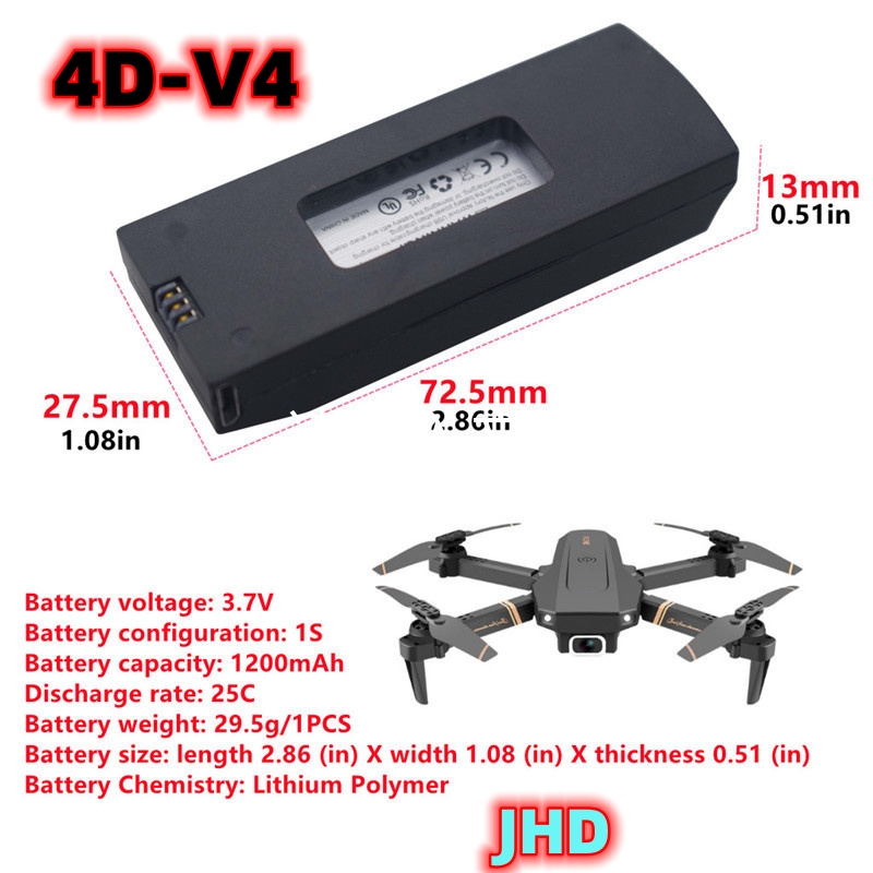 Bateria jhd 4drc v4 bateria 3. - Lyzrc Drone avaliação e preço