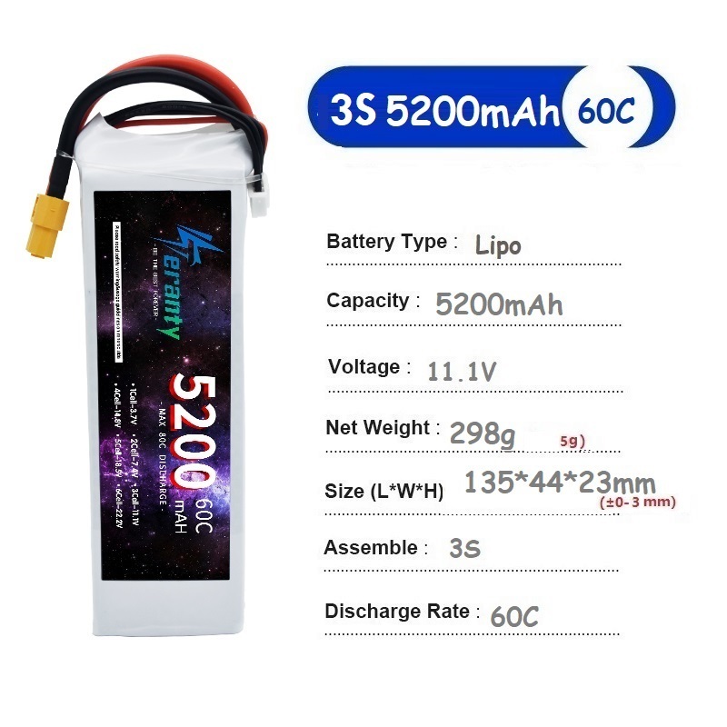 TERANTIA 3S 5200MAH 60C bateri - Drone Avion Rc avaliação e preço