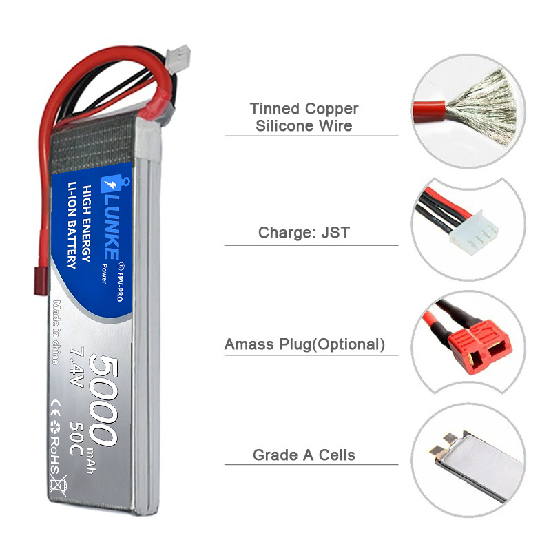 Bateria Lipo 2S 7.4V 5000mAh 5 - Drone Avion Rc avaliação e preço