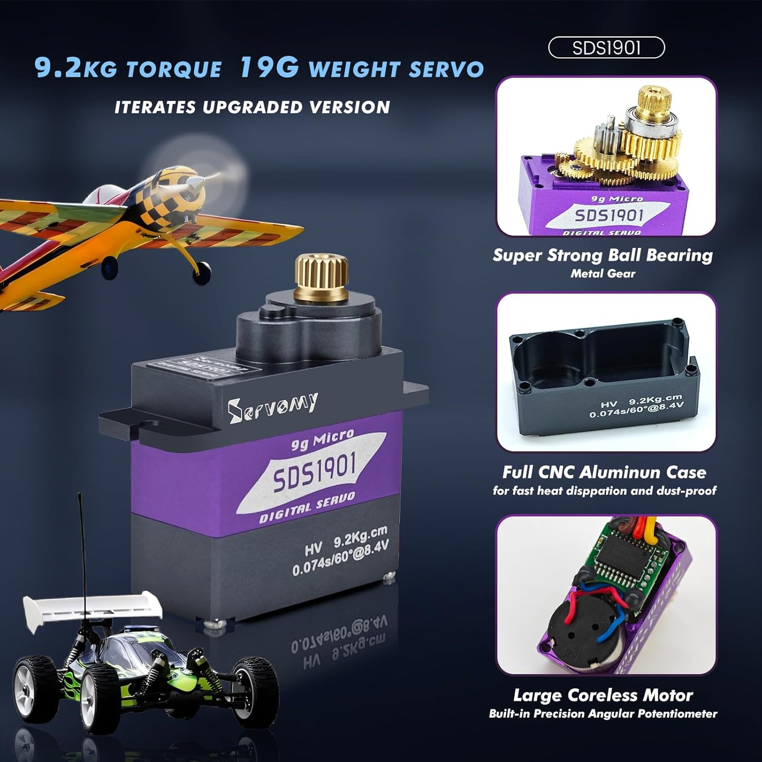 SERVOMY-SDS1901 Digital 9G Mic - Drone And Car avaliação e preço